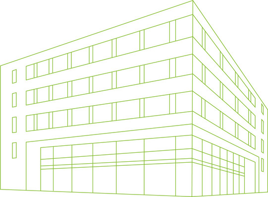 Drawing of the ITMC in green on a white background 